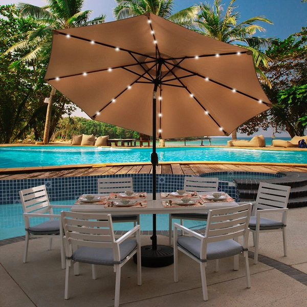 Custom umbrella Garden Outdoor Parasol beach led lights