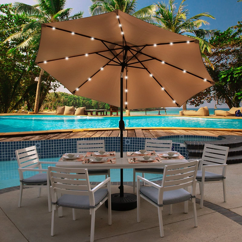 Custom umbrella Garden Outdoor Parasol beach led lights