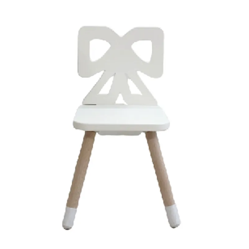 China Wholesale Kids Room Party Wooden Chairs Flower Bowknot Shaped