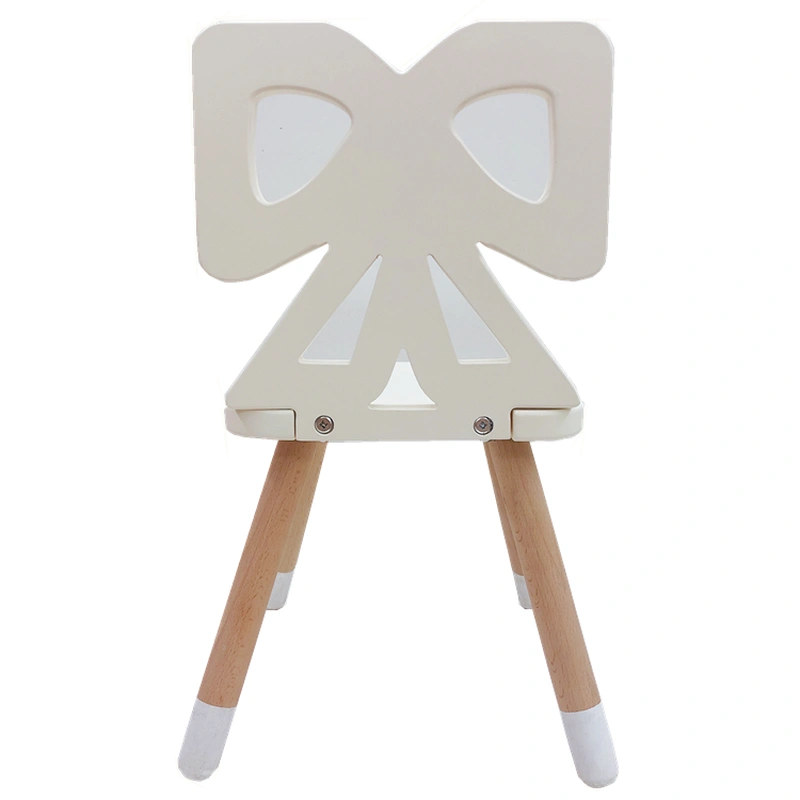 China Wholesale Kids Room Party Wooden Chairs Flower Bowknot Shaped