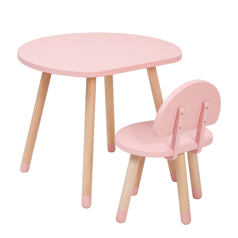 Mushroom-Shaped Solid Wood Children's Tables And Chairs