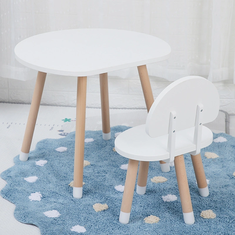 Mushroom-Shaped Solid Wood Children's Tables And Chairs