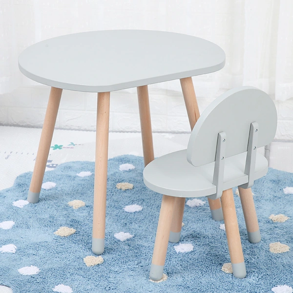 Mushroom-Shaped Solid Wood Children's Tables And Chairs