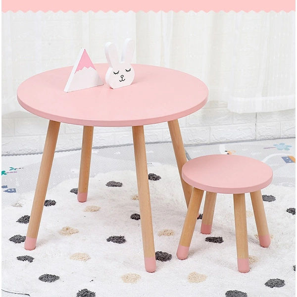Nordic Round Solid Wood Kindergarten Furniture