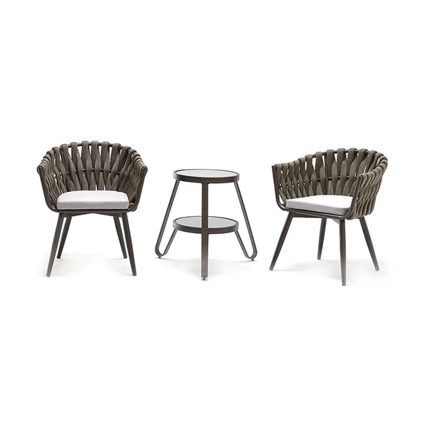 woven rope hilton aluminium outdoor furniture  table set
