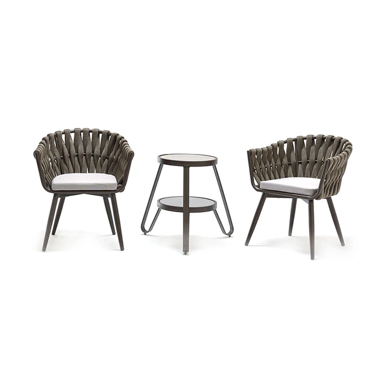 woven rope hilton aluminium outdoor furniture  table set