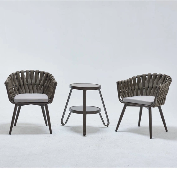 woven rope hilton aluminium outdoor furniture  table set