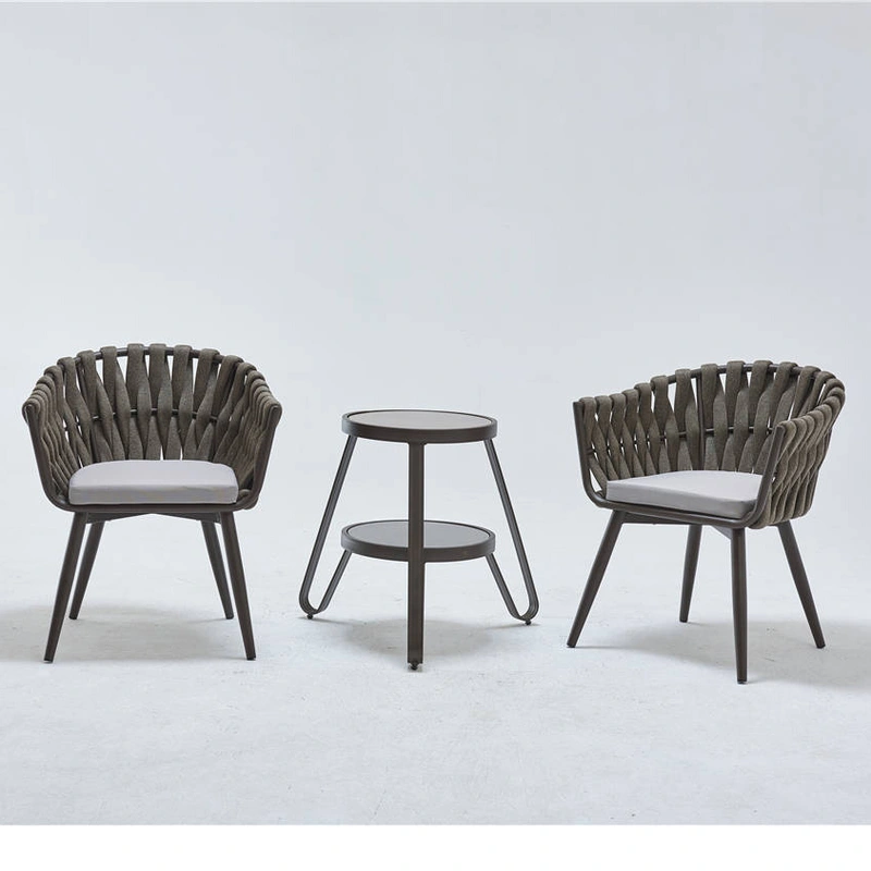 woven rope hilton aluminium outdoor furniture  table set
