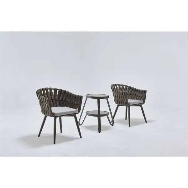 woven rope hilton aluminium outdoor furniture  table set