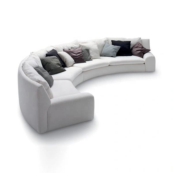 Round sectional sofa modern white circle couch sofa