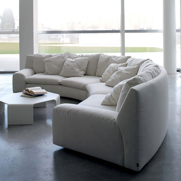 Round sectional sofa modern white circle couch sofa