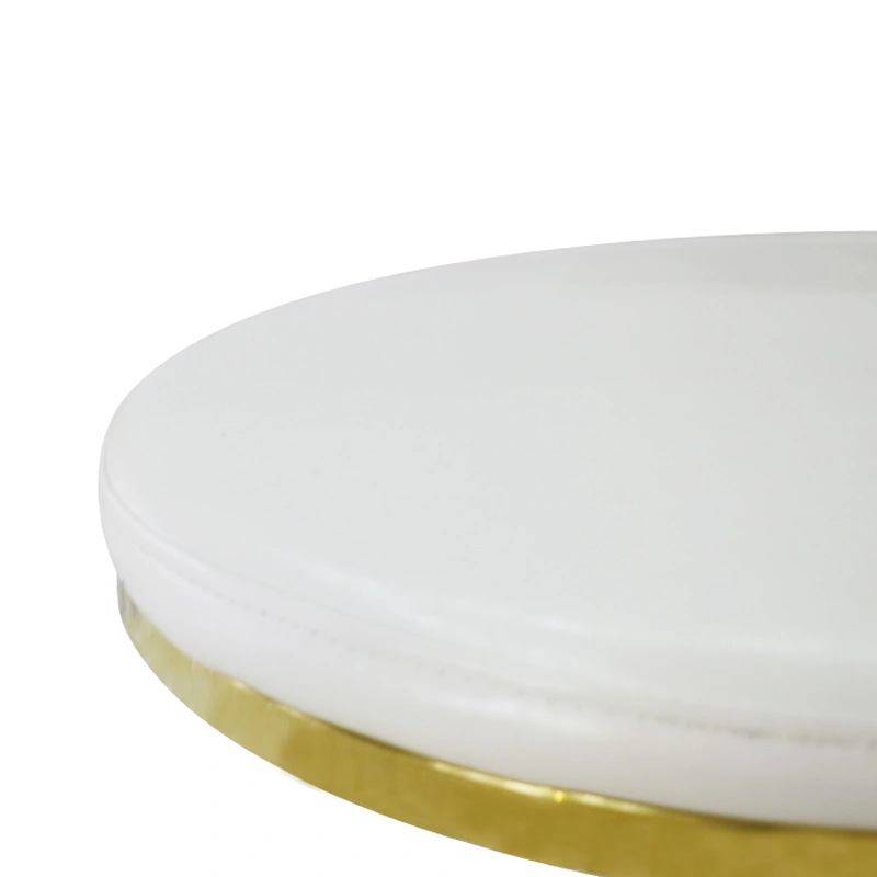 Restaurant high back white gold stainless steel bar stool 