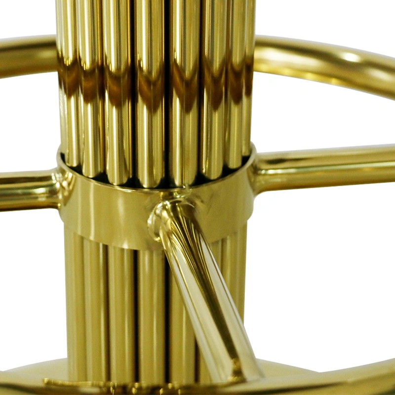 Restaurant high back white gold stainless steel bar stool 