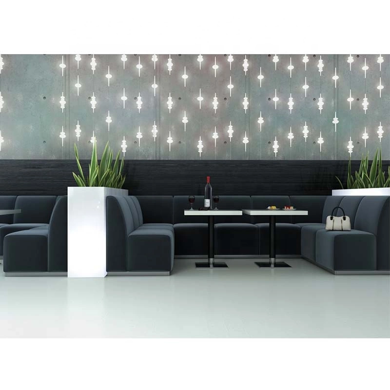 Modern Fabric Customize Purple Fabric Sectional Sofa Booth