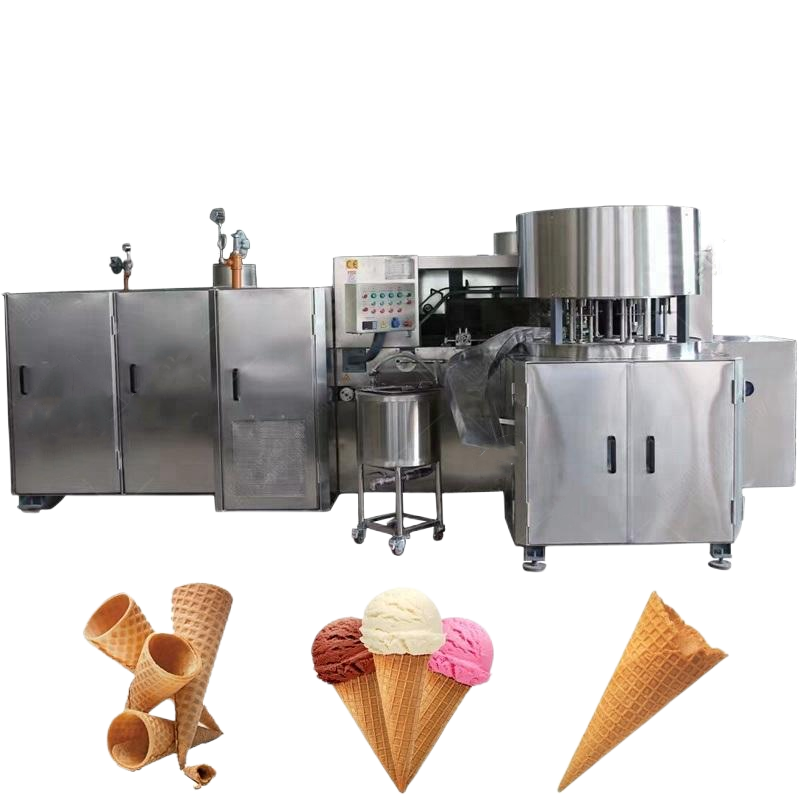 Máquina de fabricação de cone de wafer de sorvete totalmente automática para cliente da colômbia em 2022