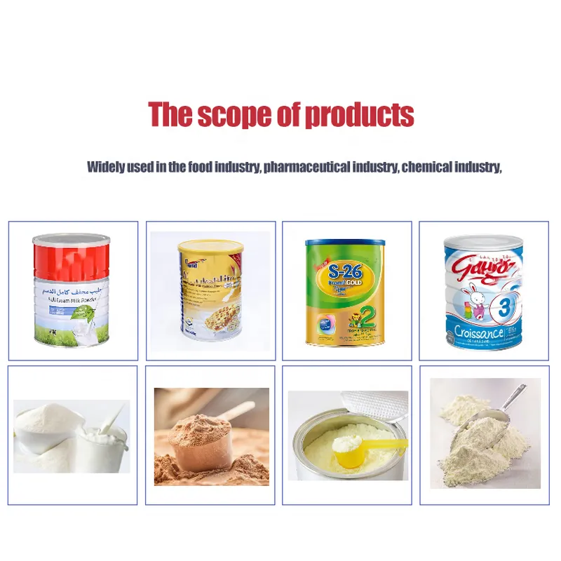 máquina de envasado y sellado de llenado de estaño de leche en polvo