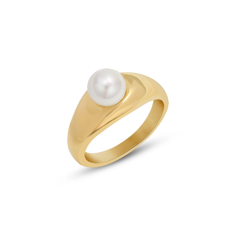 Fashion Jewerly Women White Color Big Pearl Rings
