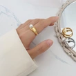 Fashion Jewerly Women White Color Big Pearl Rings
