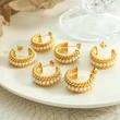 Fashion Pearl Wheat Design Hoop Earrings Jewelry