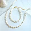 18K Gold Stainless Steel Natural Freshwater Pearl Bracelet