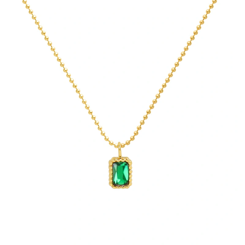 18K Gold Vermeil Yellow Emerald Necklace