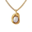 Gold Color Baroque Pearl Women Pendant Necklace