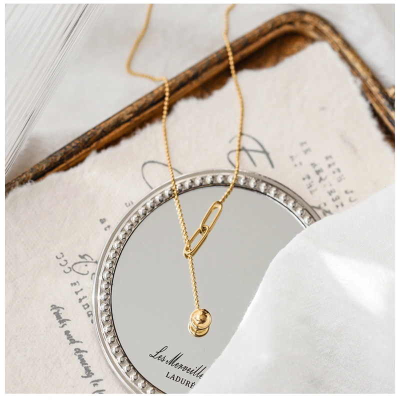 Flexible Adjustable Gold Ball Women Necklace