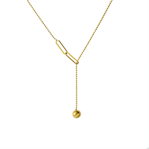 Flexible Adjustable Gold Ball Women Necklace