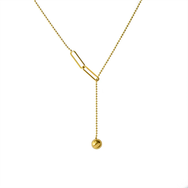 Flexible Adjustable Gold Ball Women Necklace
