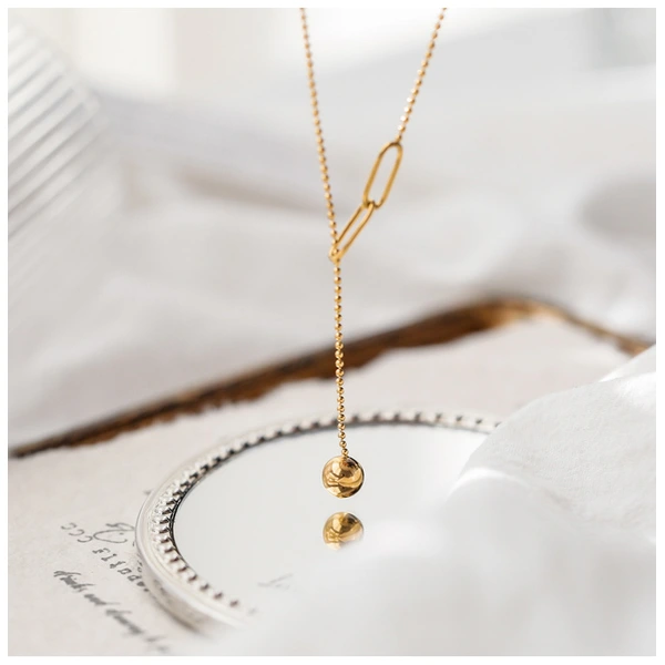 Flexible Adjustable Gold Ball Women Necklace