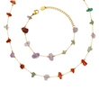 Multi Color Raw Gemstone Gold Necklace