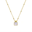 Gold Plated Boble Chain Square Necklace