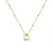 Gold Plated Boble Chain Square Necklace
