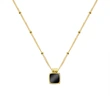 Gold Plated Boble Chain Square Necklace
