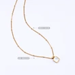 Gold Plated Boble Chain Square Necklace
