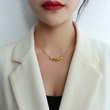Women Gold Beaded Necklace Jewelry