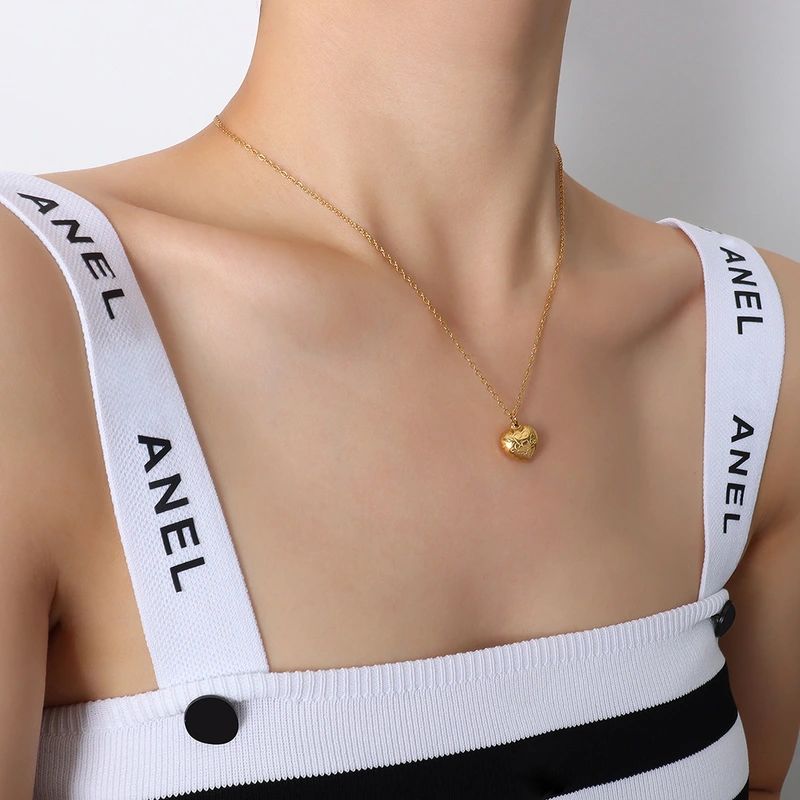 Gold Color Mother of Pearl Heart Necklace