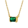 Emerald Cut Green Stone Women Neckalce