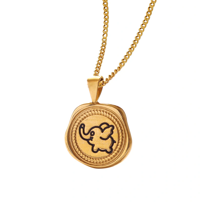 Gold Color Dumbo Pendant Necklace for Women Jewelry