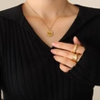 Gold Color Dumbo Pendant Necklace for Women Jewelry
