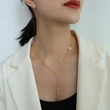 Stainless Steel Love Necklace in Gold color for Women Jewelry
