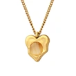 Round Crystal Stone Heart Necklace