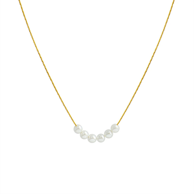 Imitation Mother of Pearl Jewelry Necklace White Color