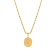 18K gold plated Embossed Flower Pendant Necklace