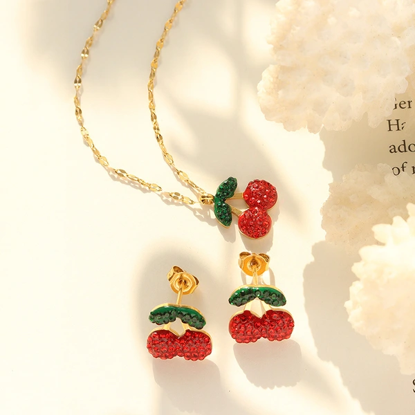 18K Gold Plated Enamel Jewelry Set Design