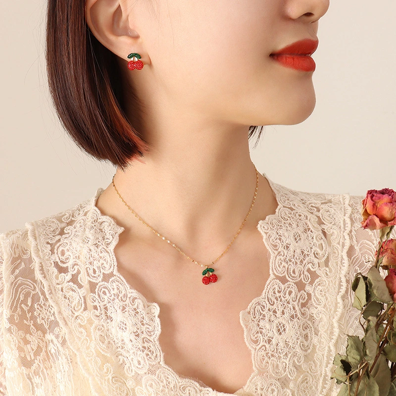 18K Gold Plated Enamel Jewelry Set Design