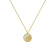 Gold Plated Cable Chain Mother of Pearl Pendant Necklace