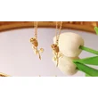 18K Gold Color Women Jewelry Rose Flower Pendant Necklace