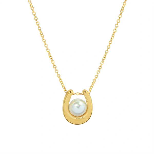 Women Jewelry Mother of Pearl Gold Pendant Necklace