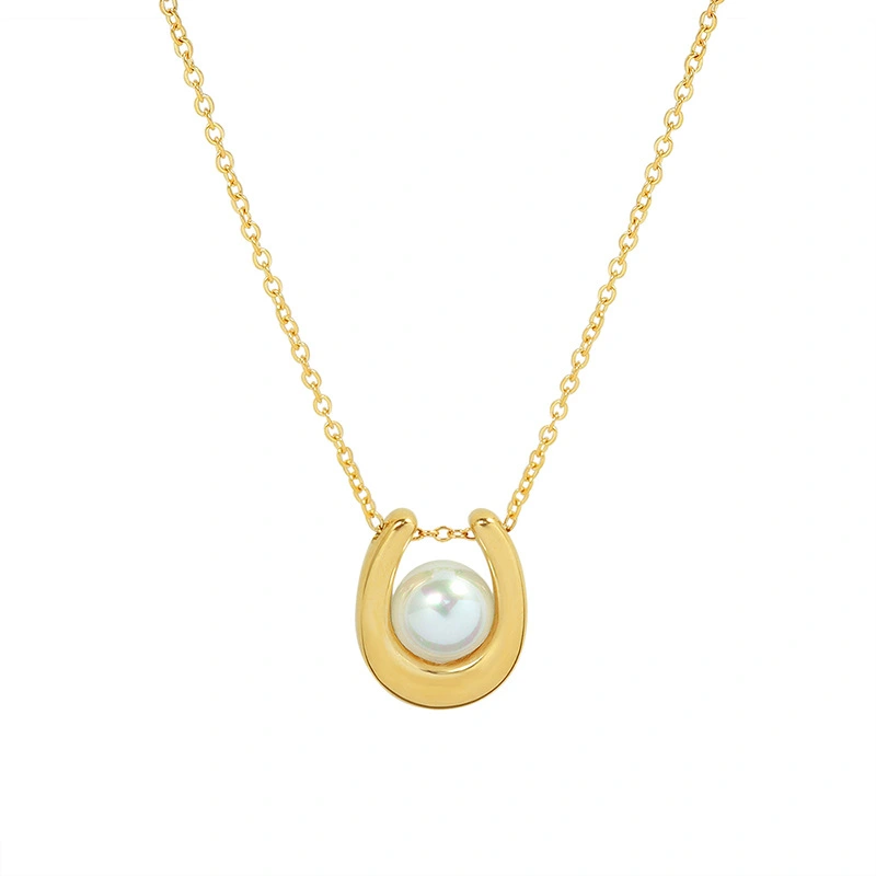 Women Jewelry Mother of Pearl Gold Pendant Necklace